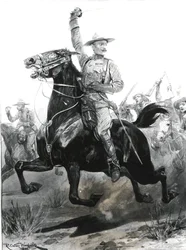 Der Verteidiger von Mafeking, Oberst Baden-Powell (1857-1941) in der Uniform des von ihm aufgestellten Sonderkorps in Britisch-Betschuanaland, 1899, graviert von Thomas Lascelles